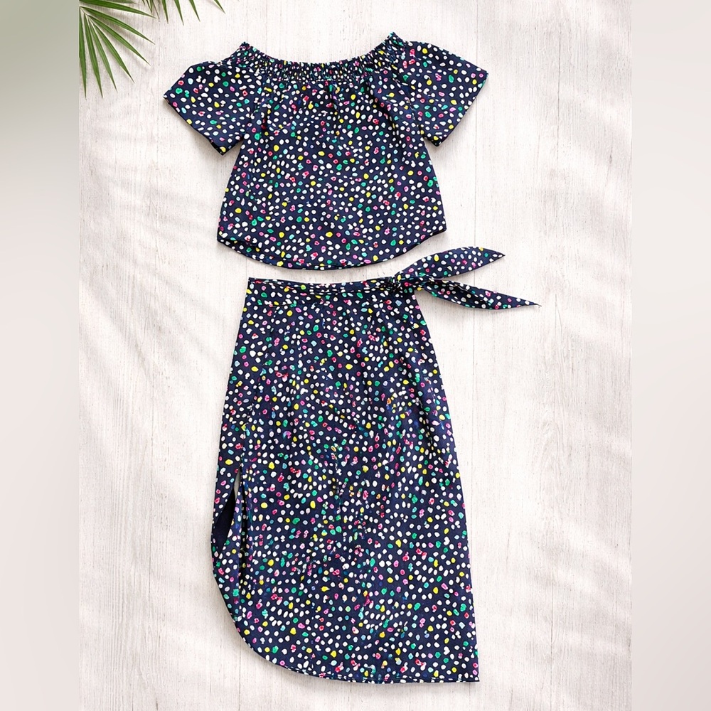 Jcrew Polka dot Mini skirt and top matching set